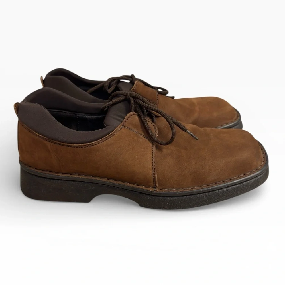 Walking Co Mens Size EU 45 US 11 Brown Suede Lace Up Comfort Shoes Casual